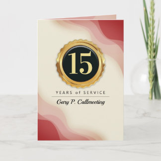 Tarjeta de aniversario de empleado de sello de oro