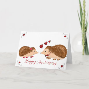 Tarjeta de aniversario de erizo