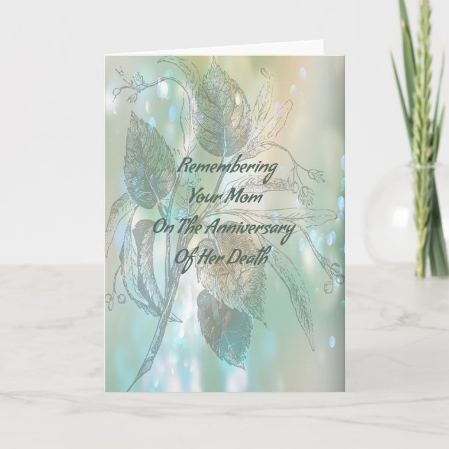 Tarjeta de aniversario de fallecimiento para mamá (Anverso)