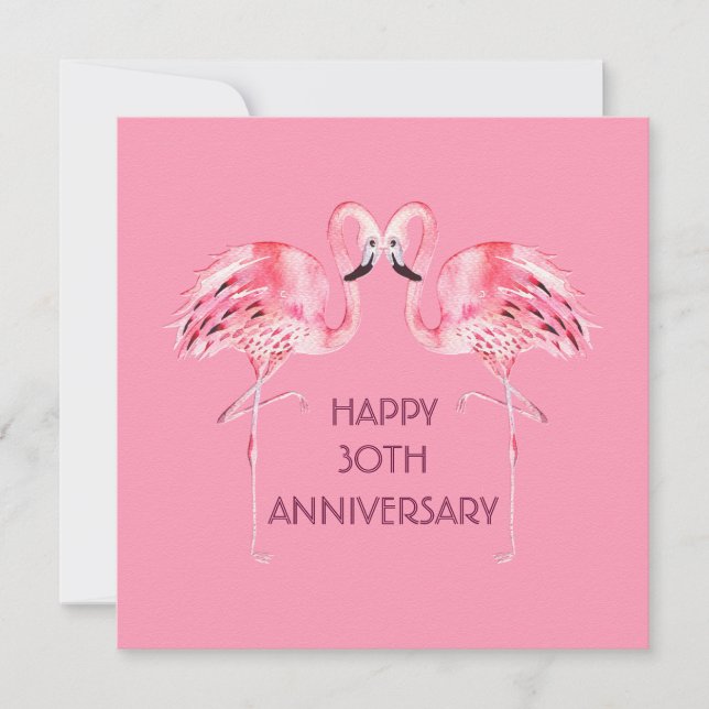 Tarjeta de aniversario de Flamingo (Anverso)