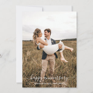 Tarjeta de aniversario de foto moderna – Letra min