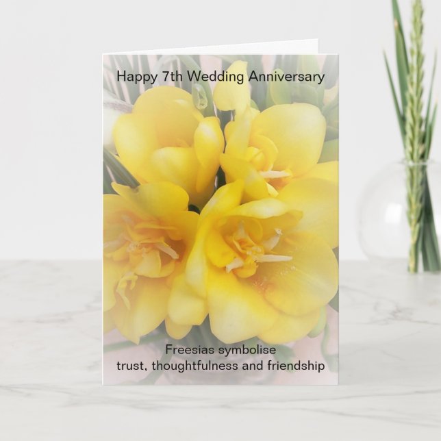 Tarjeta de aniversario de Freesias Personalizada 7 (Anverso)