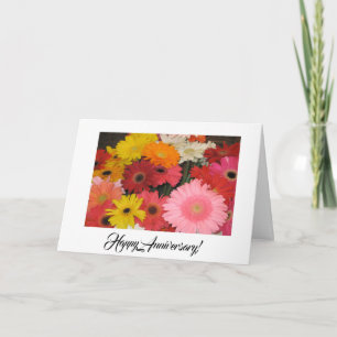 Tarjeta de aniversario de Gerbera