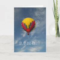 Tarjeta de aniversario de globo aerostático 'Up, U