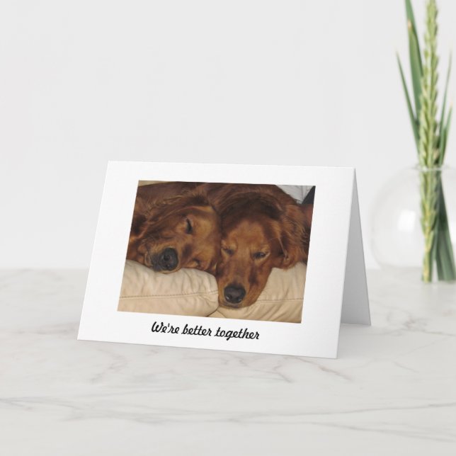 Tarjeta de aniversario de Golden Retriever, Better (Anverso)