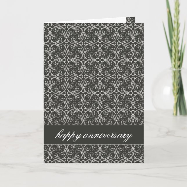 Tarjeta de Aniversario de Gray Berry Cluster (Anverso)