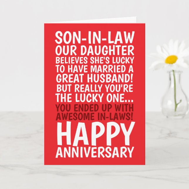 Tarjeta de aniversario de hija y yerno (Planta pequeña)