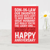 Tarjeta de aniversario de hija y yerno