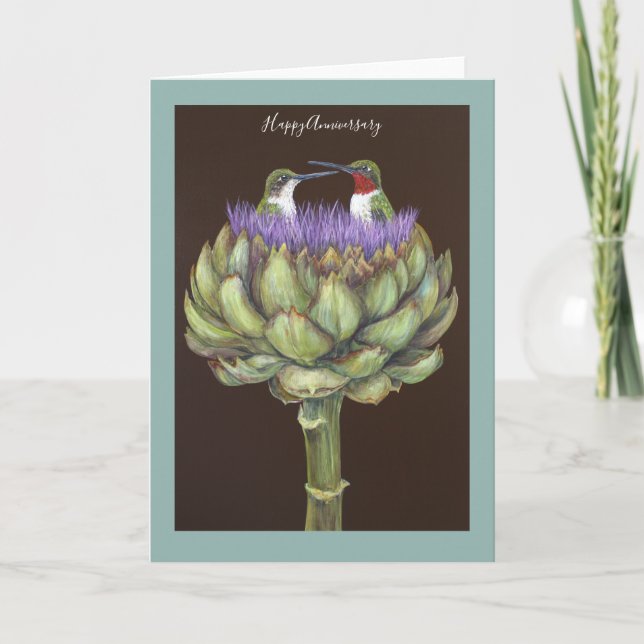 Tarjeta de aniversario de Hummingbird (Anverso)