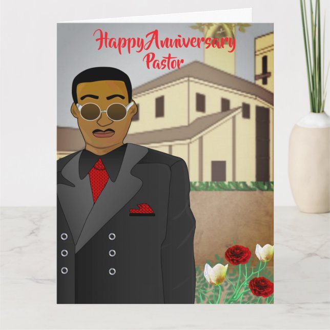 Tarjeta de aniversario de Iglesia Pastora Africana (Anverso)