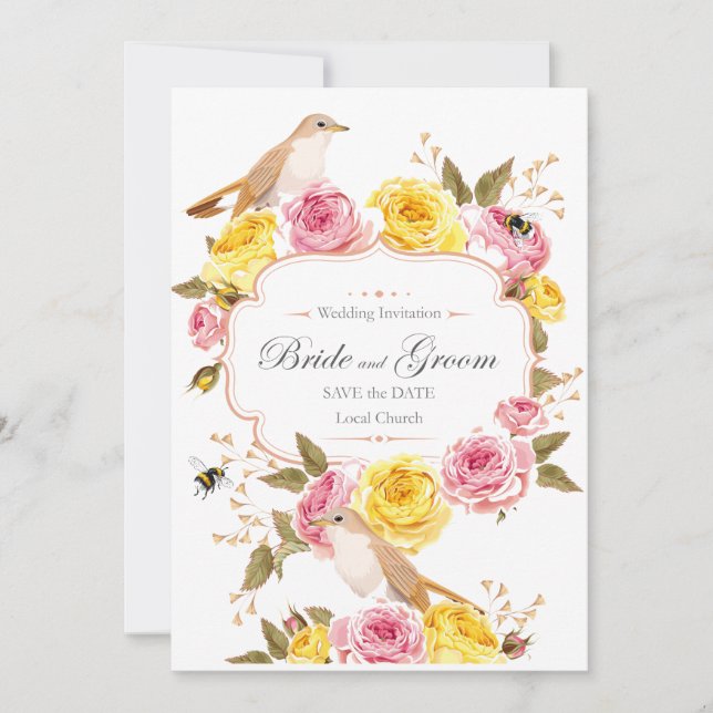 tarjeta de aniversario de invitación de boda (Anverso)