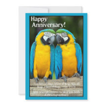Tarjeta de aniversario de JW - loros amados