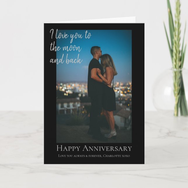 Tarjeta de Aniversario de la Boda de la Luna y la  (Anverso)