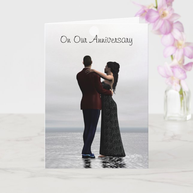 Tarjeta de Aniversario de la Pareja de Baile (Orquídea)