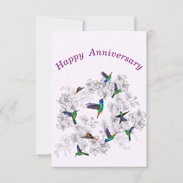 Tarjeta de Aniversario de las Aves de Primavera (Anverso)