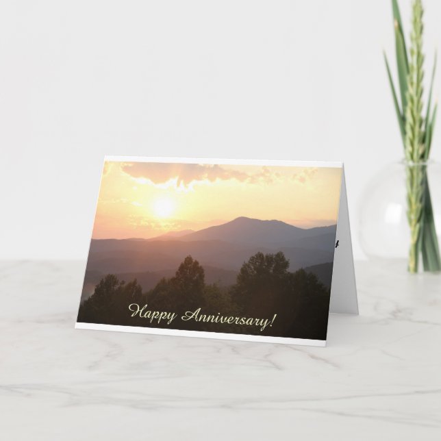 Tarjeta de Aniversario de las Montañas Sunrise (Anverso)
