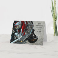 Tarjeta de aniversario de motocicleta colgante de 
