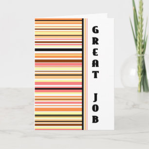 Tarjeta de aniversario de naranja Stripes Employee