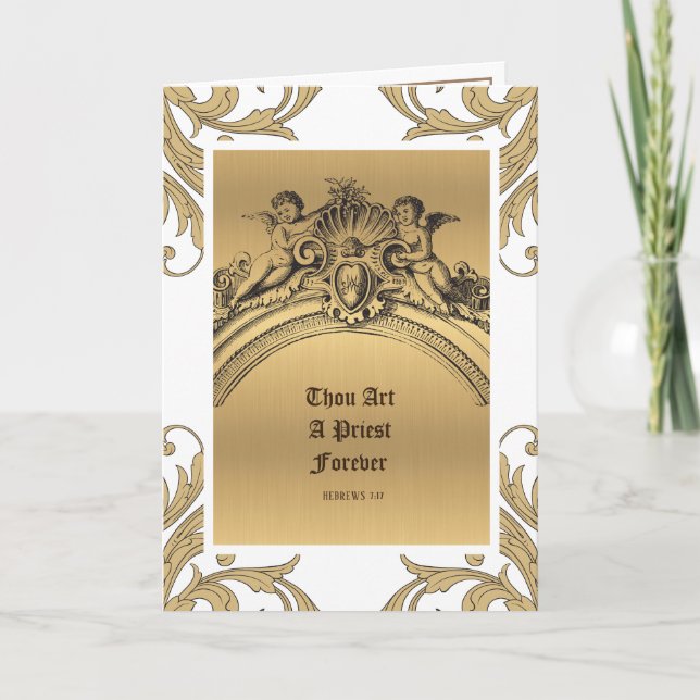 Tarjeta de aniversario de ordenación de sacerdote  (Anverso)