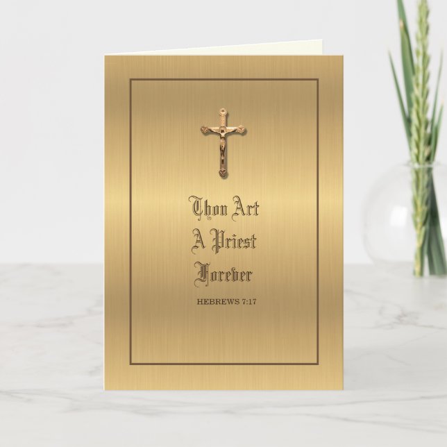 Tarjeta de Aniversario de Ordenación de Sacerdote  (Anverso)
