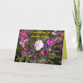 Tarjeta de aniversario de oro