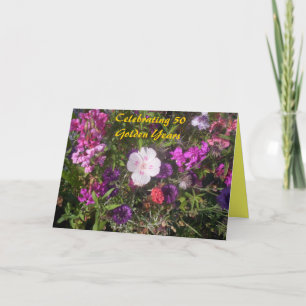 Tarjeta de aniversario de oro