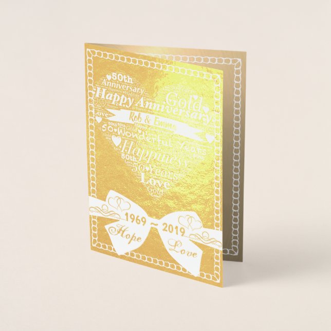 Tarjeta de Aniversario de Oro del Arte de Word Per (Anverso)