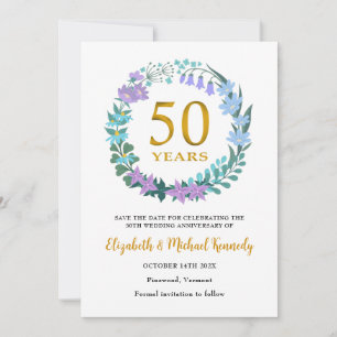 Tarjeta de Aniversario de Oro número 50 para guard