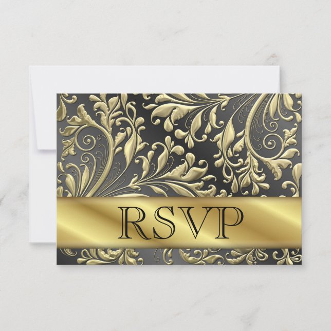 Tarjeta de aniversario de oro RSVP 50 (Anverso)