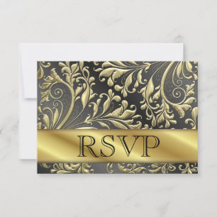 Tarjeta de aniversario de oro RSVP 50