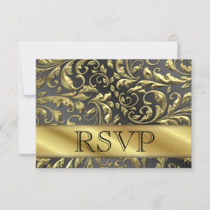 Tarjeta de aniversario de oro RSVP 50