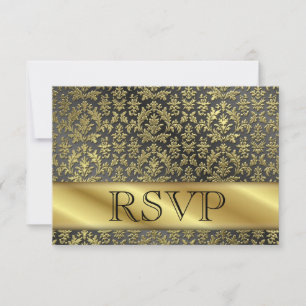 Tarjeta de aniversario de oro RSVP 50