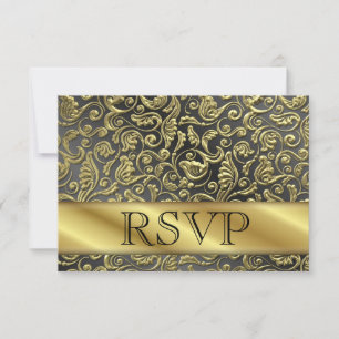 Tarjeta de aniversario de oro RSVP 50