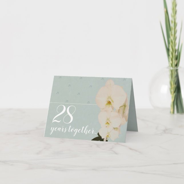Tarjeta de aniversario de Orquídea 28° boda (Anverso)