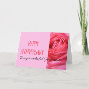 Tarjeta de aniversario de padrinos Rosa Rosa