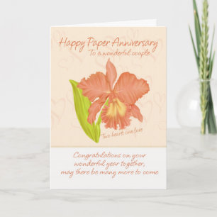 Tarjeta de aniversario de papel - 1er aniversario