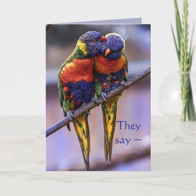 TARJETA DE ANIVERSARIO DE PAREJA COLORIDA (Anverso)