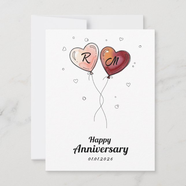 Tarjeta de aniversario de pareja personalizada con (Anverso)