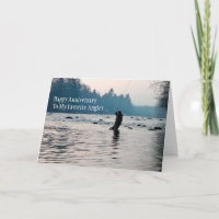 Tarjeta de aniversario de pesca del pescador