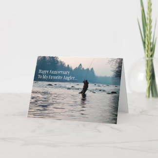 Tarjeta de aniversario de pesca del pescador