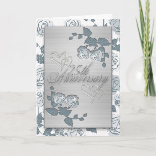 Tarjeta de aniversario de plata Invitación 25 Aniv