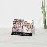 Tarjeta de aniversario de plata pasado y presente