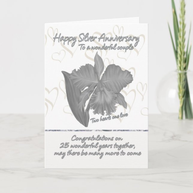 Tarjeta de aniversario de plata - Tarjeta de 25 añ (Anverso)