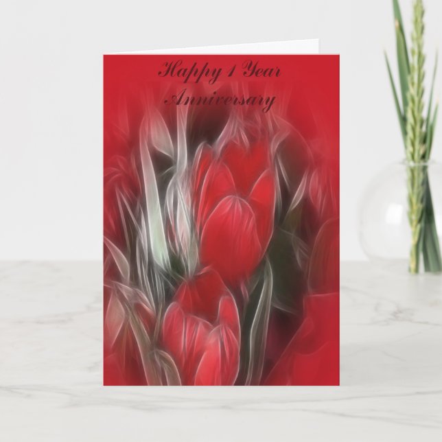 Tarjeta de aniversario de primer año de Boda (Anverso)