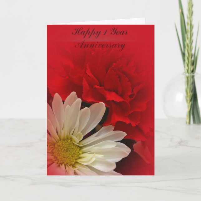 Tarjeta de aniversario de primer año de Boda (Anverso)