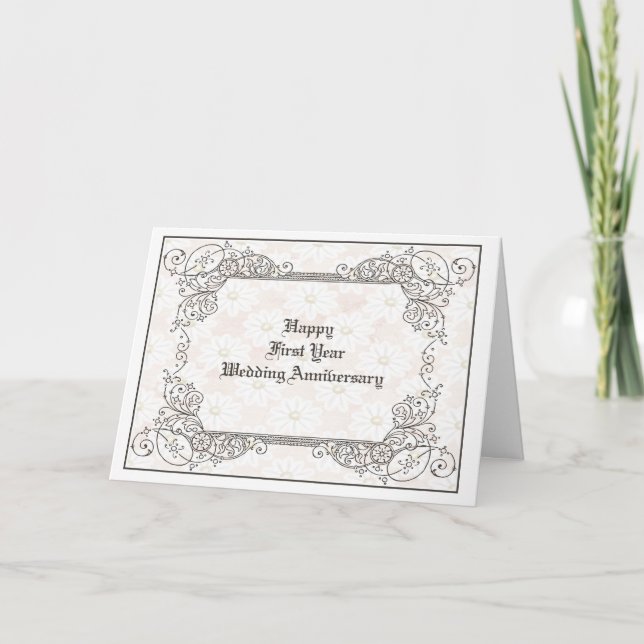 Tarjeta de aniversario de primer año de Boda (Anverso)