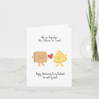 Tarjeta de aniversario de queso y tostadas