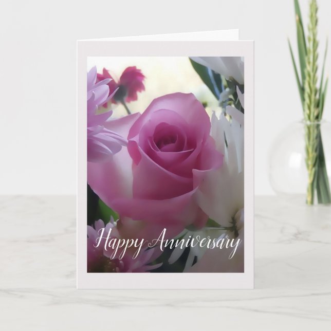 Tarjeta de Aniversario de Rosa (Anverso)