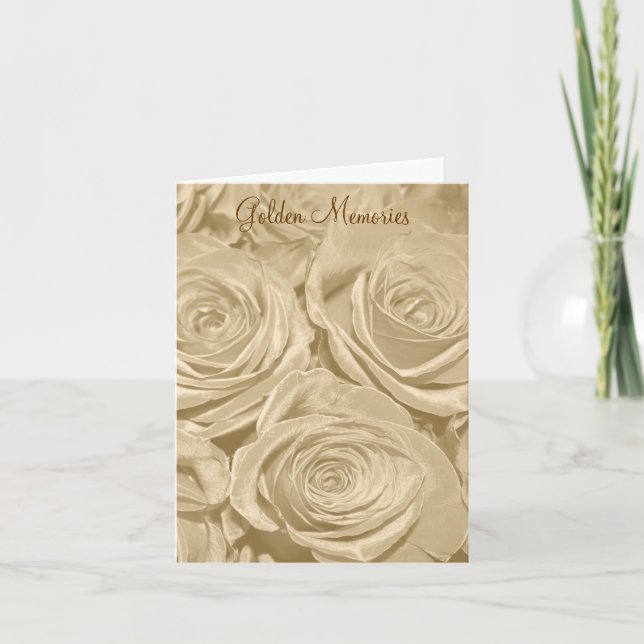 Tarjeta de aniversario de Rosa de Recuerdos de Oro (Anverso)