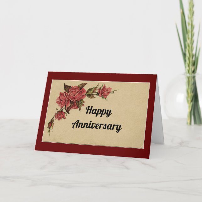 Tarjeta de aniversario de Rosas de época (Anverso)